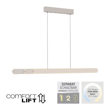 Schöner Wohnen 12577-39 - LED prigušiva luster na sajli ADRIANA ROUND 2xLED/24W/230V 2700/3000/3500/4000/5000K 160 cm siva