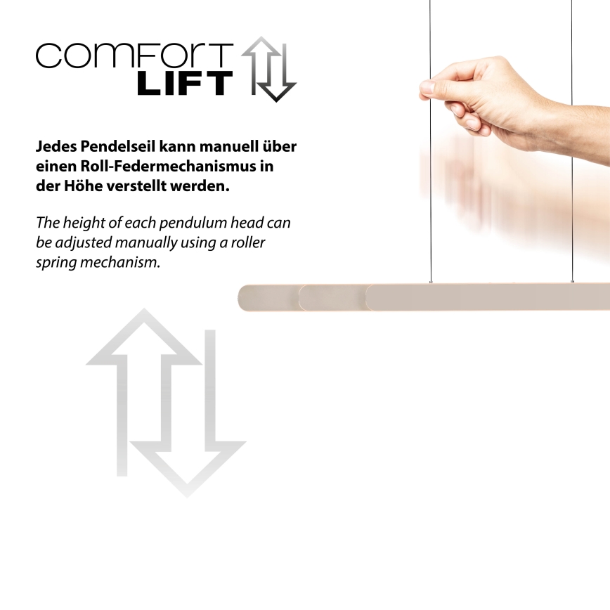Schöner Wohnen 12577-39 - LED prigušiva luster na sajli ADRIANA ROUND 2xLED/24W/230V 2700/3000/3500/4000/5000K 160 cm siva
