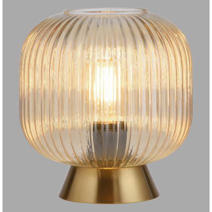 Schöner Wohnen 13573-27 - Stona lampa NAMI 1xE27/25W/230V zlatna/bež/zadimljena