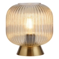Schöner Wohnen 13573-27 - Stona lampa NAMI 1xE27/25W/230V zlatna/bež/zadimljena