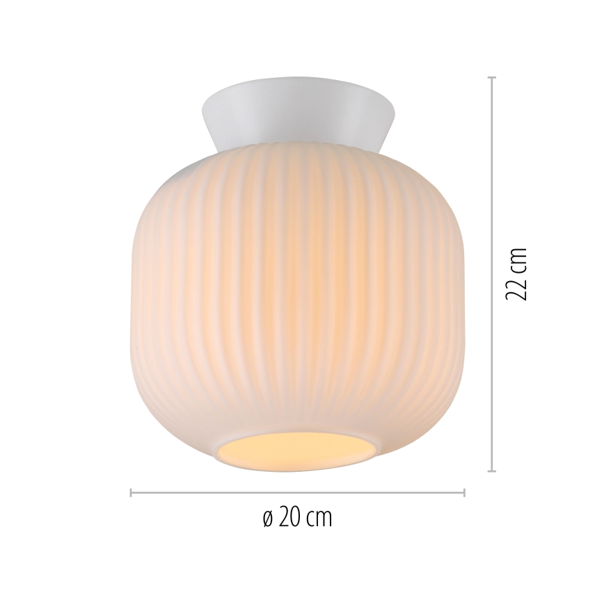 Schöner Wohnen 13574-16 - Plafonsko svetlo NAMI 1xE27/25W/230V prečnik 20 cm, belo