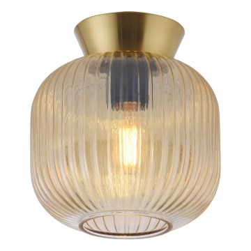 Schöner Wohnen 13574-27 - Plafonska lampa NAMI 1xE27/25W/230V prečnik 20 cm zlatna/bež/zadimljena