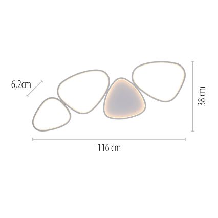 Schöner Wohnen 14039-16 - LED prigušiva plafonska svetiljka PEBBLES LED/35,5W/230V bela