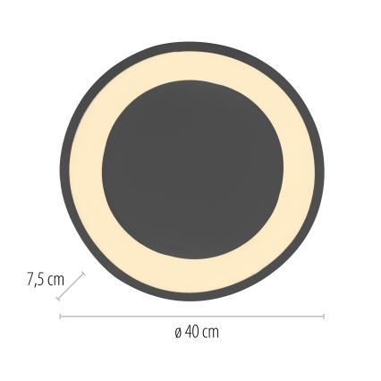 Schöner Wohnen 14233-18 - LED prigušiva plafonska svetiljka MONTA LED/21W/230V Ø 40 cm crna