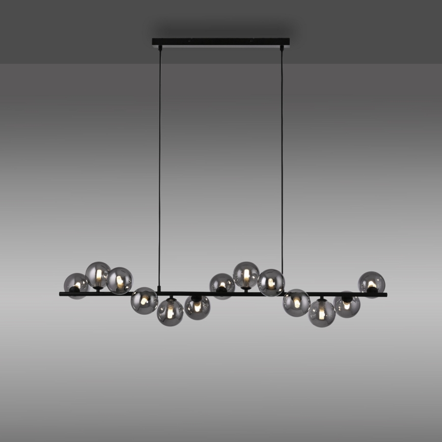 Schöner Wohnen 14504-18 - LED luster na sajli DUBAI 13xG9/3W/230V 118 m crna/dimljena