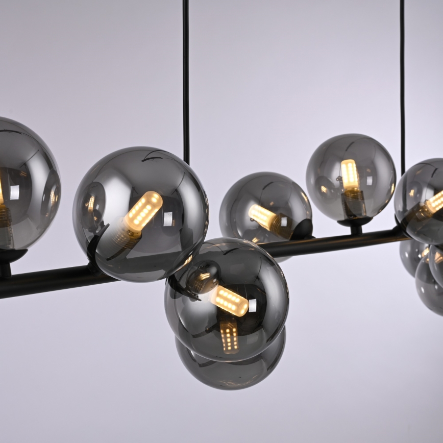 Schöner Wohnen 14504-18 - LED luster na sajli DUBAI 13xG9/3W/230V 118 m crna/dimljena