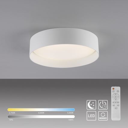 Schöner Wohnen 14593-16 - LED prigušiva plafonska svetiljka TAVOLI LED/10W/230V 2700-6500K prečnik 28,5 cm bela + daljinski upravljač
