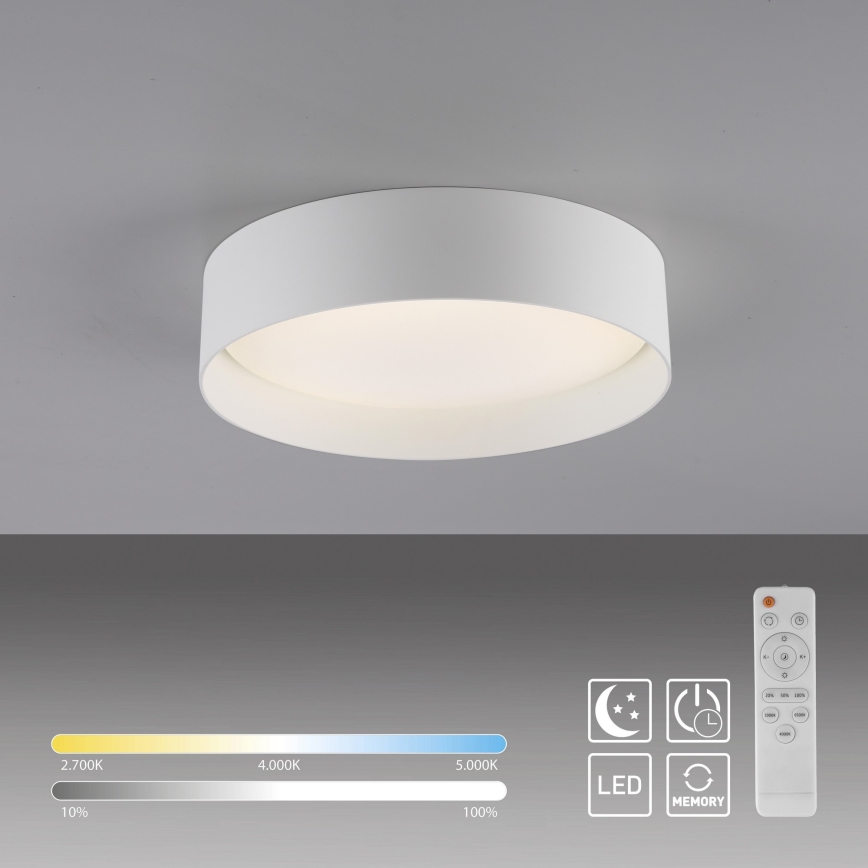 Schöner Wohnen 14593-16 - LED prigušiva plafonska svetiljka TAVOLI LED/10W/230V 2700-6500K prečnik 28,5 cm bela + daljinski upravljač