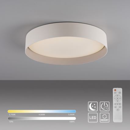 Schöner Wohnen 14594-39 - LED prigušiva stropna svetiljka TAVOLI LED/20W/230V 2700-6500K prečnik 39 cm siva + daljinski upravljač