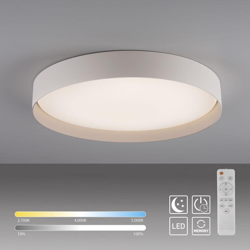 Schöner Wohnen 14595-39 - LED prigušiva plafonska lampa TAVOLI LED/34W/230V 2700-6500K prečnik 49 cm siva + daljinski upravljač
