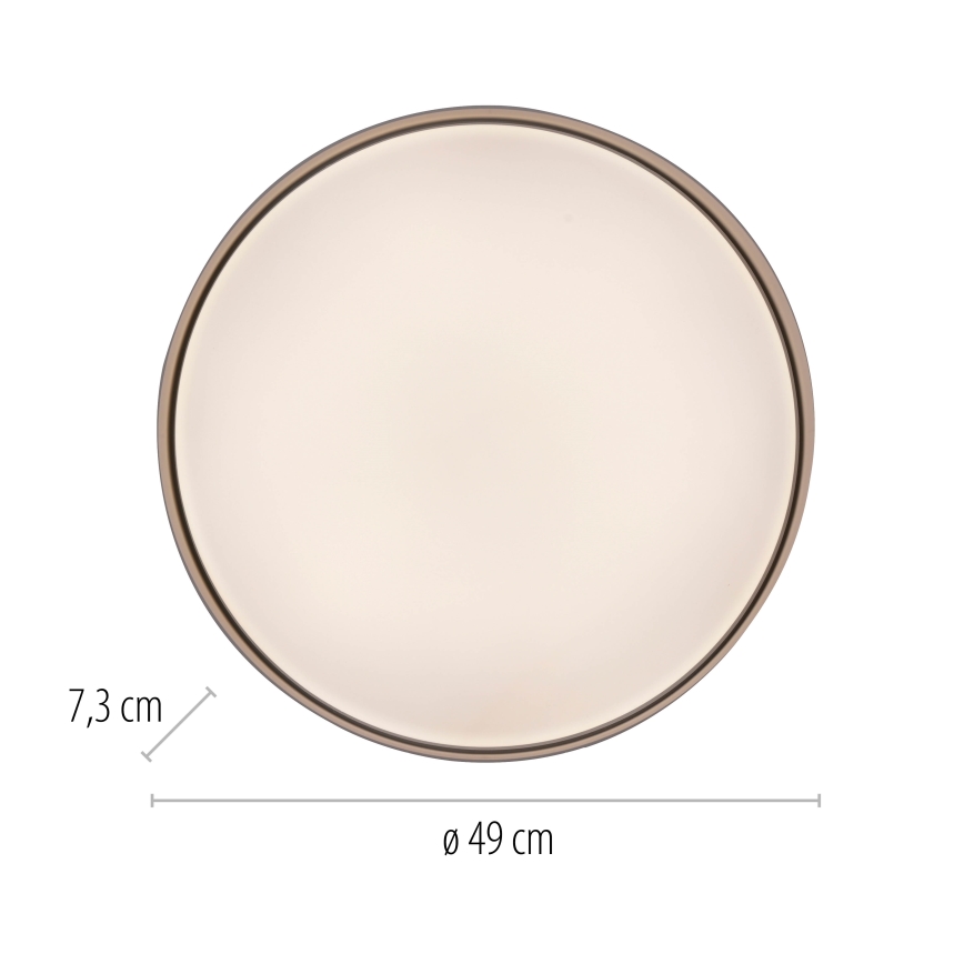 Schöner Wohnen 14595-39 - LED prigušiva plafonska lampa TAVOLI LED/34W/230V 2700-6500K prečnik 49 cm siva + daljinski upravljač