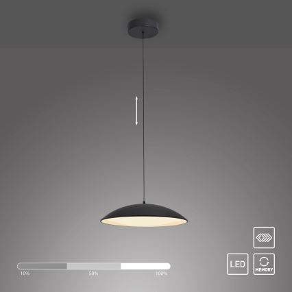 Schöner Wohnen 14606-18 - LED prigušiva viseći luster na sajli LENTE LED/17W/230V Ø 40 cm crna