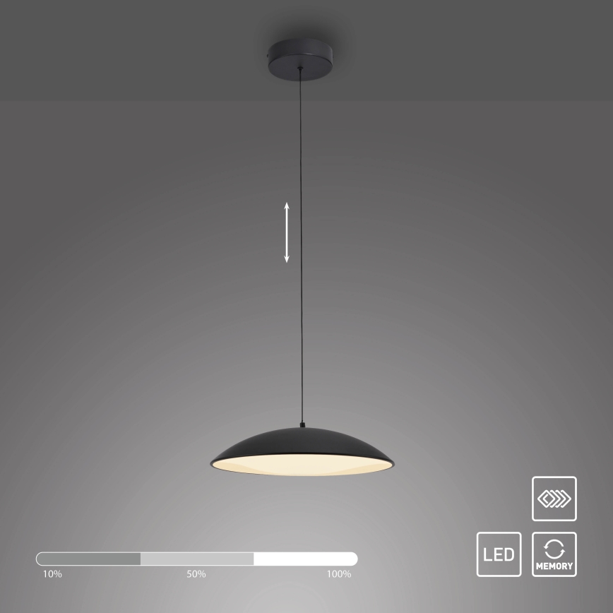 Schöner Wohnen 14606-18 - LED prigušiva viseći luster na sajli LENTE LED/17W/230V Ø 40 cm crna