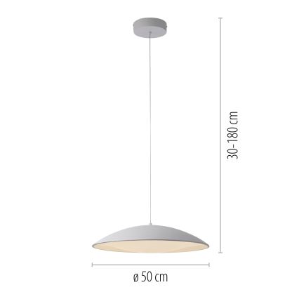 Schöner Wohnen 14607-16 - LED prigušiva viseći luster na sajli LENTE LED/23W/230V prečnik 50 cm bela