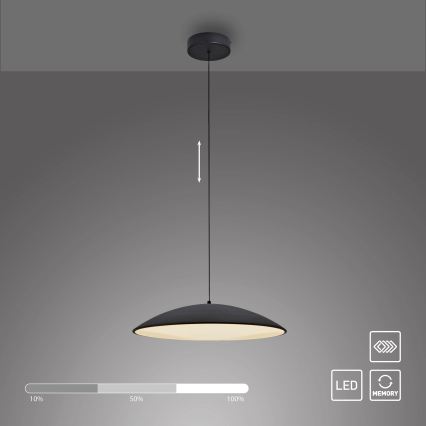 Schöner Wohnen 14607-18 - LED prigušiva luster na sajli LENTE LED/23W/230V prečnik 50 cm crna