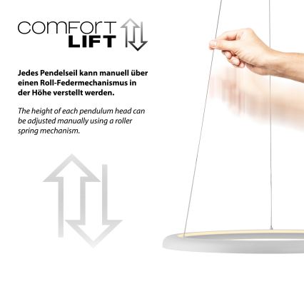 Schöner Wohnen 15570-16 - LED prigušiva luster na sajli QUILLO LED/36W/230V prečnika 60 cm bela