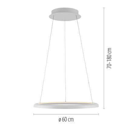 Schöner Wohnen 15570-16 - LED prigušiva luster na sajli QUILLO LED/36W/230V prečnika 60 cm bela