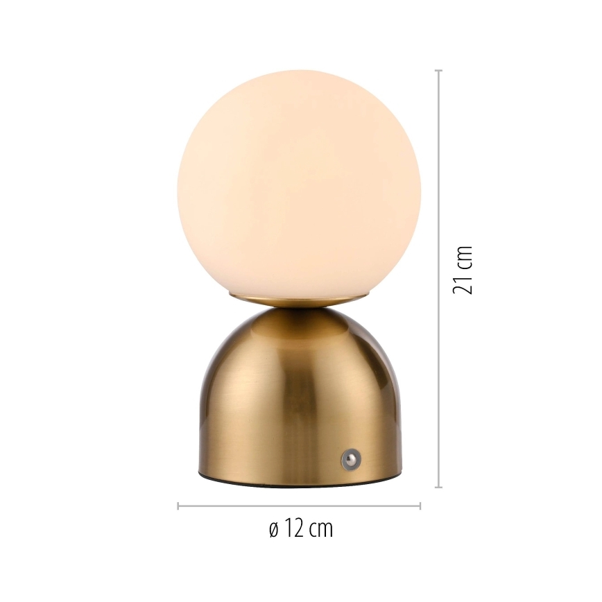 Schöner Wohnen 19218-12 - RUDI LED prigušiva dodirna punjiva stona lampa LED/1,2W/5V 3000-6000K 1200 mAh zlatna