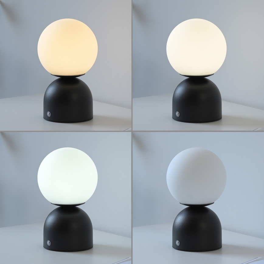 Schöner Wohnen 19218-18 - LED prigušiva dodirna punjiva stona lampa RUDI LED/1,2W/5V 3000-6000K 1200 mAh crna