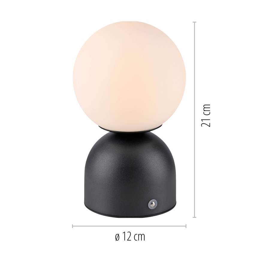Schöner Wohnen 19218-18 - LED prigušiva dodirna punjiva stona lampa RUDI LED/1,2W/5V 3000-6000K 1200 mAh crna