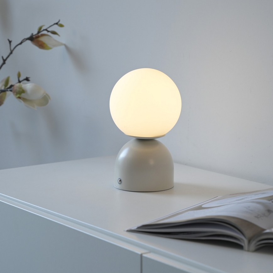 Schöner Wohnen 19218-39 - LED prigušiva dodirna punjiva stona lampa RUDI LED/1,2W/5V 3000-6000K 1200 mAh siva