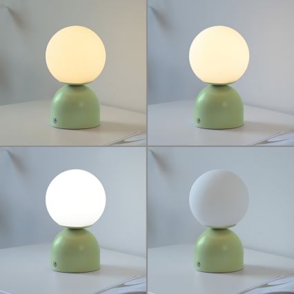 Schöner Wohnen 19218-43 - LED prigušiva dodirna punjiva stona lampa RUDI LED/1,2W/5V 3000-6000K 1200 mAh zelena