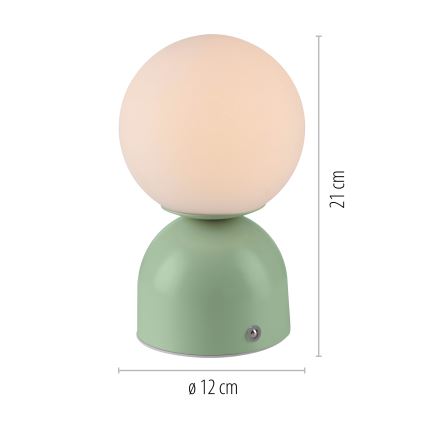 Schöner Wohnen 19218-43 - LED prigušiva dodirna punjiva stona lampa RUDI LED/1,2W/5V 3000-6000K 1200 mAh zelena