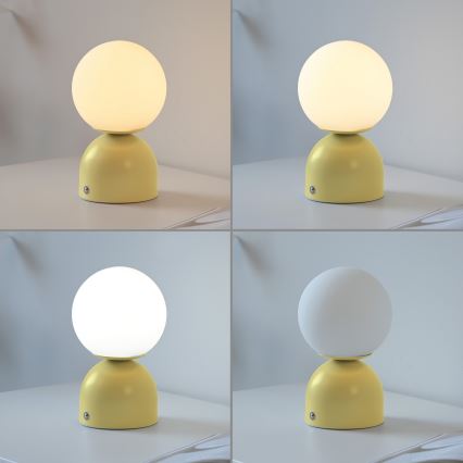 Schöner Wohnen 19218-81 - RUDI LED prigušiva dodirna punjiva stona lampa LED/1,2W/5V 3000-6000K 1200 mAh žuta