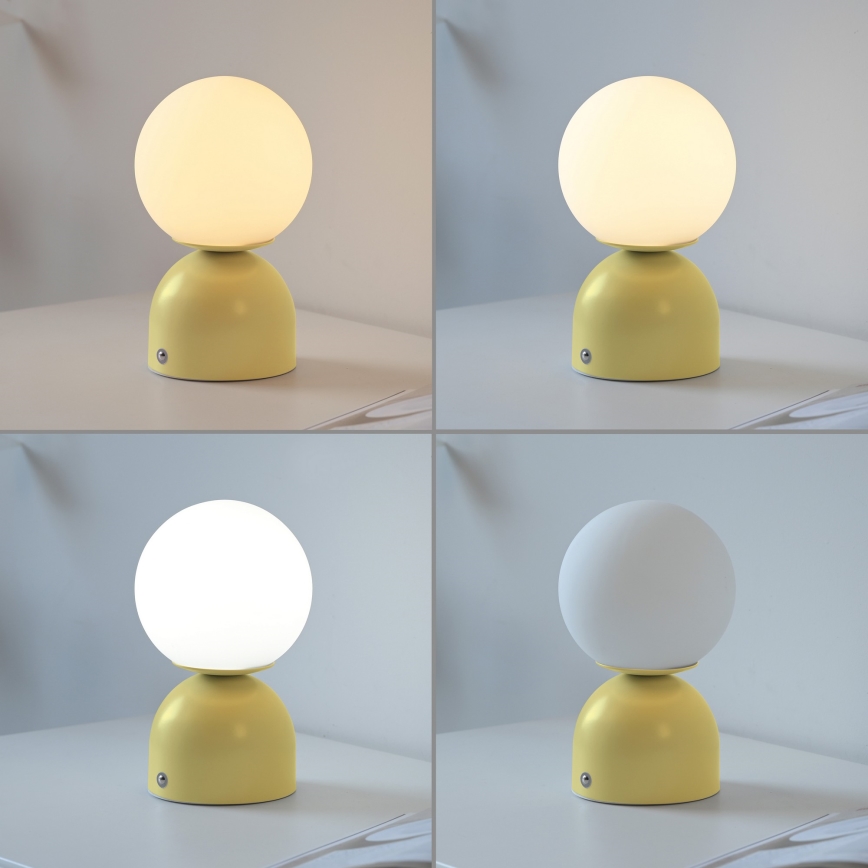Schöner Wohnen 19218-81 - RUDI LED prigušiva dodirna punjiva stona lampa LED/1,2W/5V 3000-6000K 1200 mAh žuta