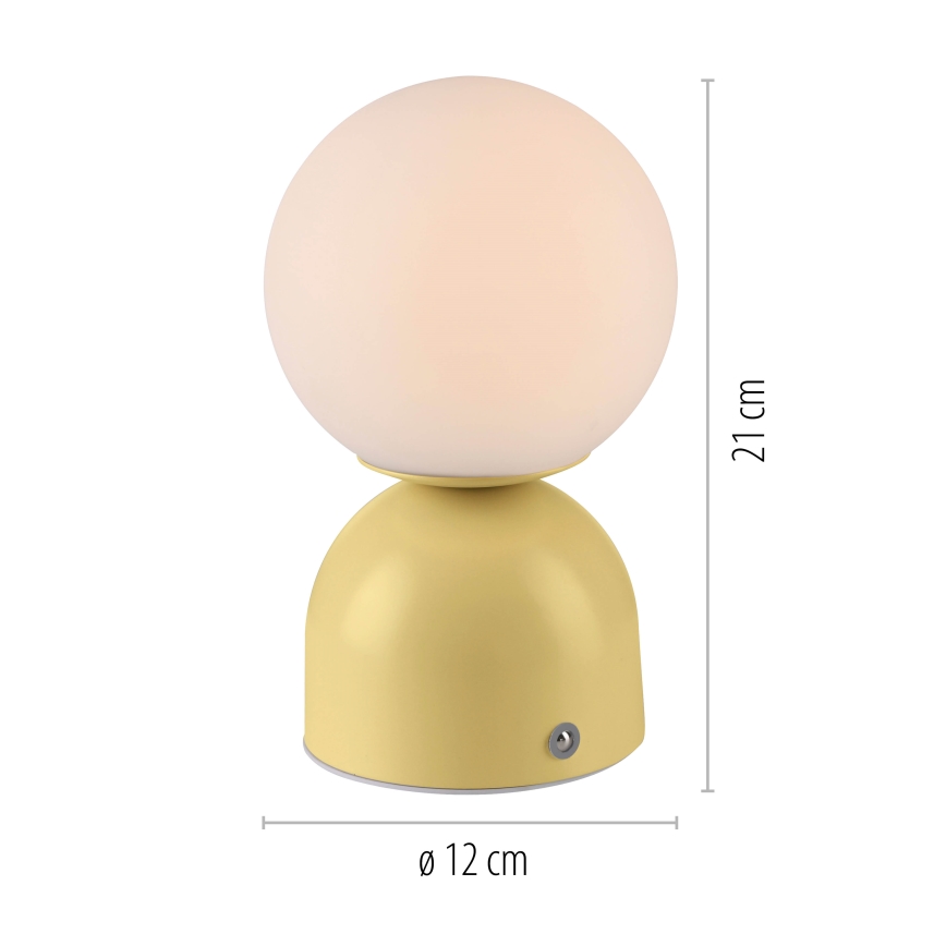 Schöner Wohnen 19218-81 - RUDI LED prigušiva dodirna punjiva stona lampa LED/1,2W/5V 3000-6000K 1200 mAh žuta