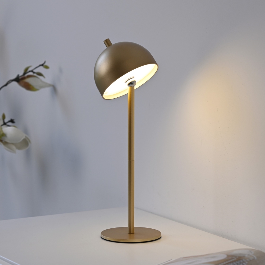 Schöner Wohnen 19244-12 - LED prigušiva dodirna punjiva spoljašnja stona lampa BELLIS LED/2,5W/5V 2600 mAh IP54 zlatna