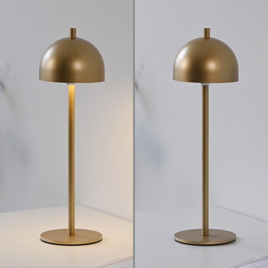Schöner Wohnen 19244-12 - LED prigušiva dodirna punjiva spoljašnja stona lampa BELLIS LED/2,5W/5V 2600 mAh IP54 zlatna