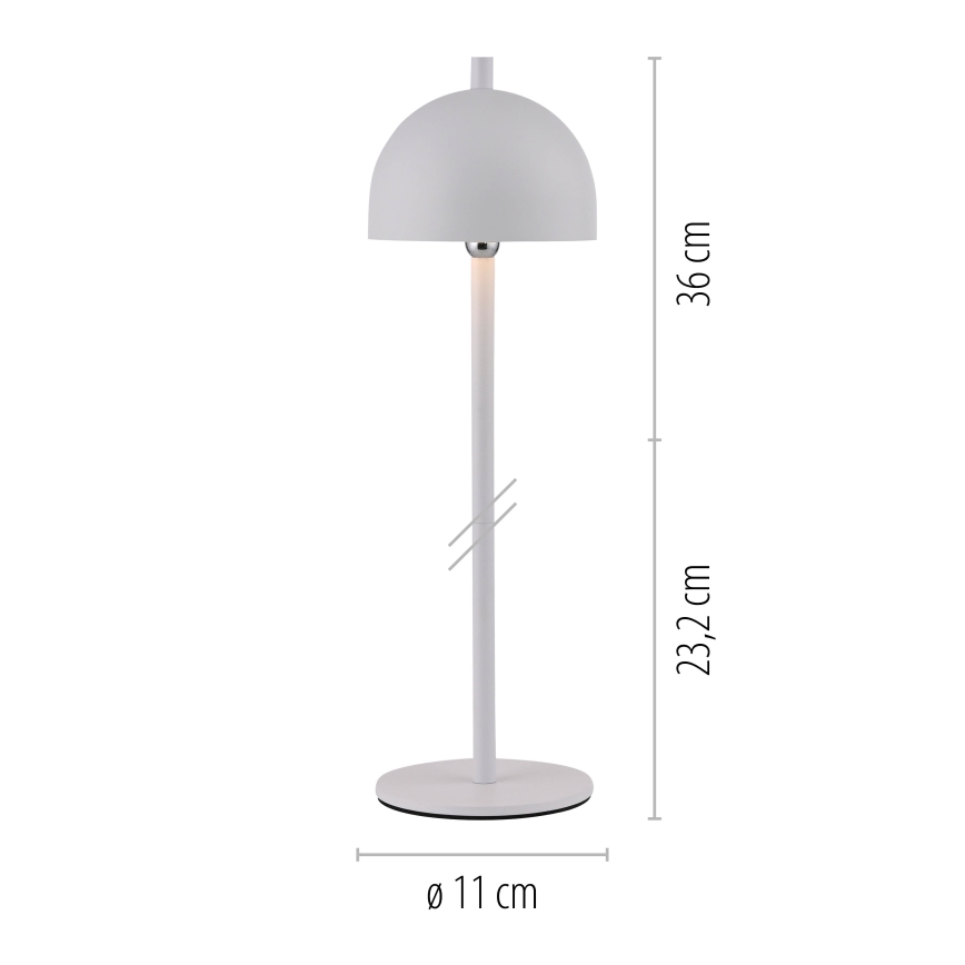 Schöner Wohnen 19244-16 - LED prigušiva dodirna punjiva spoljna stona lampa BELLIS LED/2,5W/5V 2600 mAh IP54 bela