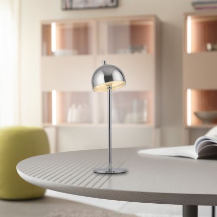 Schöner Wohnen 19244-17 - prigušiva LED dodirna punjiva spoljašnja stona lampa BELLIS LED/2,5W/5V 2600 mAh IP54 sjajni hrom