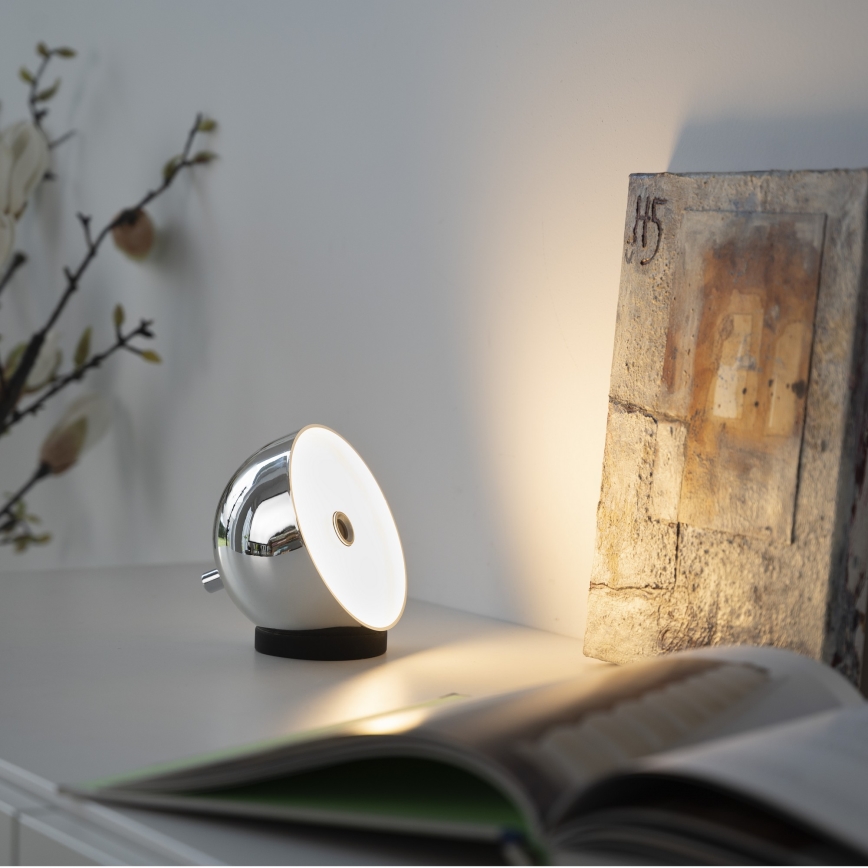 Schöner Wohnen 19244-17 - prigušiva LED dodirna punjiva spoljašnja stona lampa BELLIS LED/2,5W/5V 2600 mAh IP54 sjajni hrom