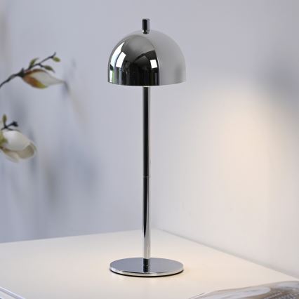 Schöner Wohnen 19244-17 - prigušiva LED dodirna punjiva spoljašnja stona lampa BELLIS LED/2,5W/5V 2600 mAh IP54 sjajni hrom