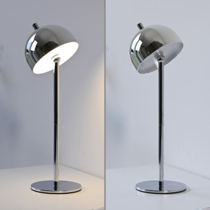 Schöner Wohnen 19244-17 - prigušiva LED dodirna punjiva spoljašnja stona lampa BELLIS LED/2,5W/5V 2600 mAh IP54 sjajni hrom