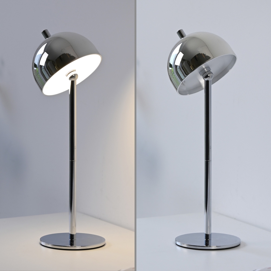 Schöner Wohnen 19244-17 - prigušiva LED dodirna punjiva spoljašnja stona lampa BELLIS LED/2,5W/5V 2600 mAh IP54 sjajni hrom