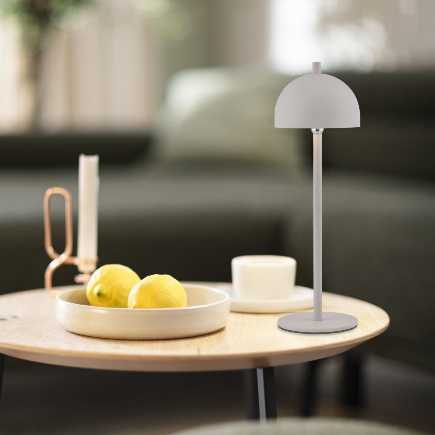 Schöner Wohnen 19244-39 - LED prigušiva dodirna punjiva stona lampa za spoljašnju upotrebu BELLIS LED/2,5W/5V 2600 mAh IP54 siva