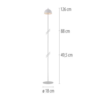 Schöner Wohnen 19245-16 - LED prigušiva dodirna punjiva podna lampa za spoljašnju upotrebu BELLIS LED/2,5W/5V 2600 mAh IP54 bela