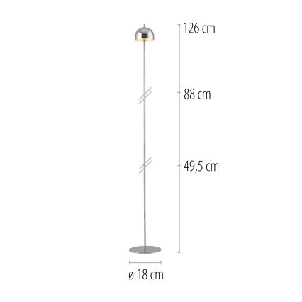 Schöner Wohnen 19245-17 - LED prigušiva dodirna punjiva spoljašnja stojeća lampa BELLIS LED/2,5W/5V 2600 mAh IP54 sjajni hrom