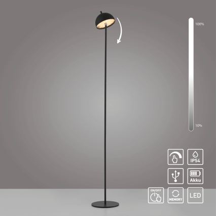 Schöner Wohnen 19245-18 - LED prigušiva dodirna punjiva spoljna stojeća lampa BELLIS LED/2,5W/5V 2600 mAh IP54 crna