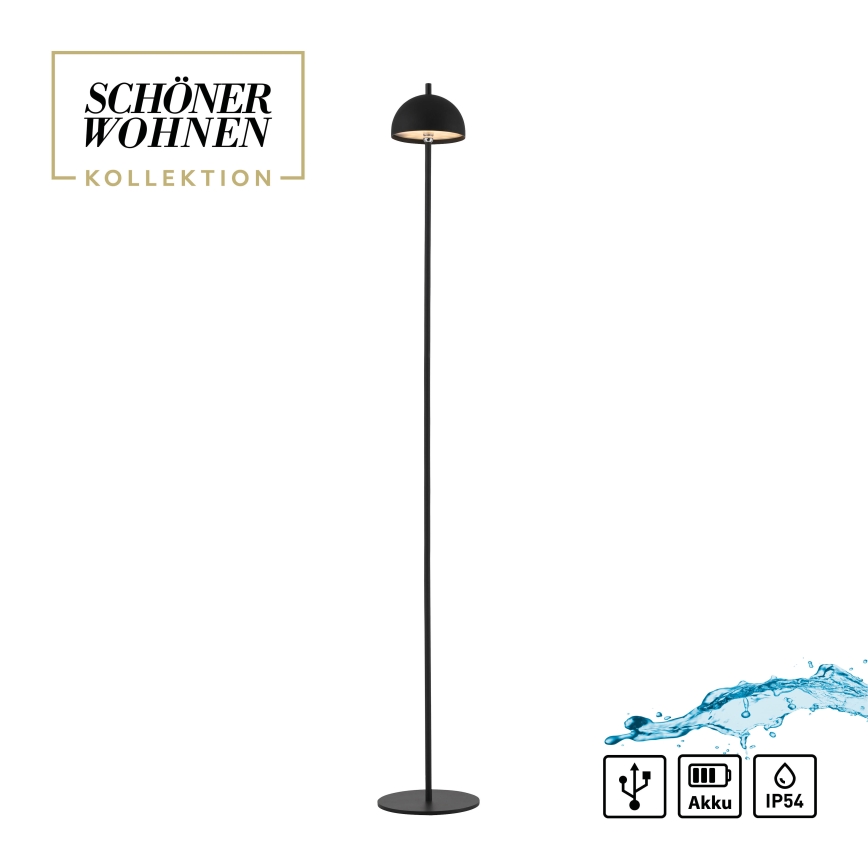 Schöner Wohnen 19245-18 - LED prigušiva dodirna punjiva spoljna stojeća lampa BELLIS LED/2,5W/5V 2600 mAh IP54 crna