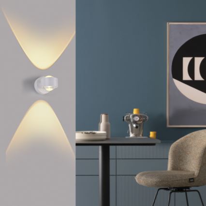 Schöner Wohnen 19331-16 - LED zidno svetilo CHIA 2xLED/2W/230V bela