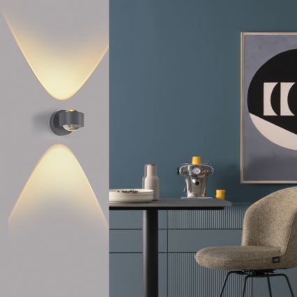 Schöner Wohnen 19331-21 - LED zidno svetlo CHIA 2xLED/2W/230V antracit