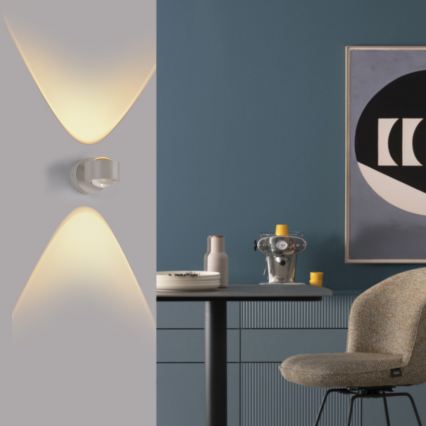 Schöner Wohnen 19331-39 - LED zidno svetlo CHIA 2xLED/2W/230V sivo