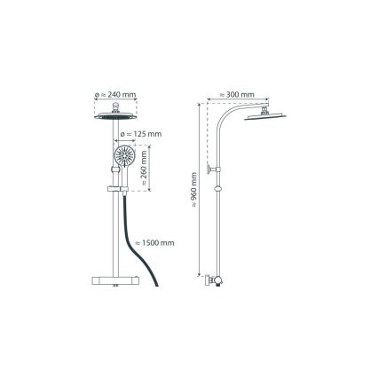 Schütte 60046 - Tuš set sa termostatskom baterijom MADURA FRESH, sjajni hrom