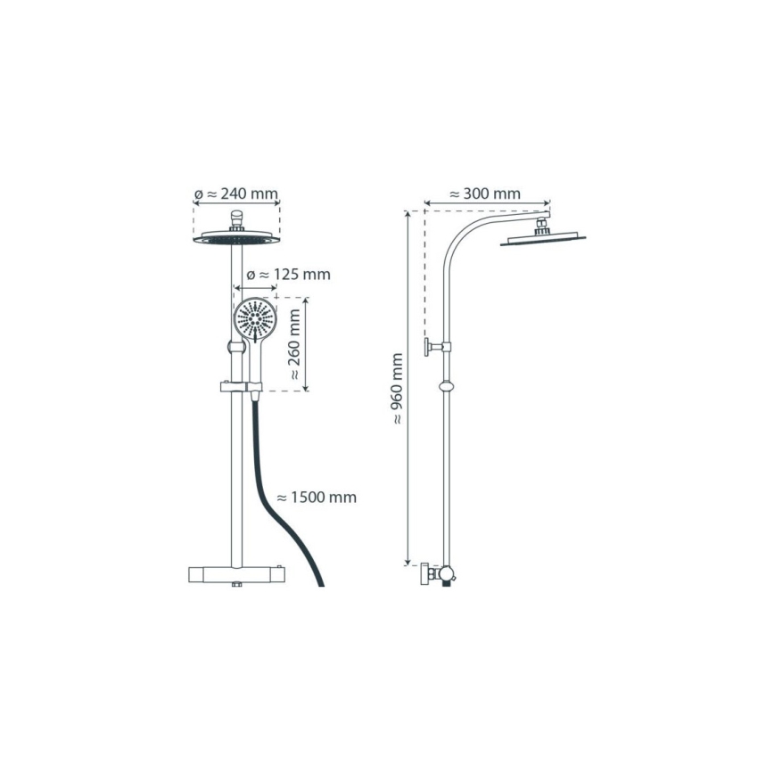 Schütte 60046 - Tuš set sa termostatskom baterijom MADURA FRESH, sjajni hrom