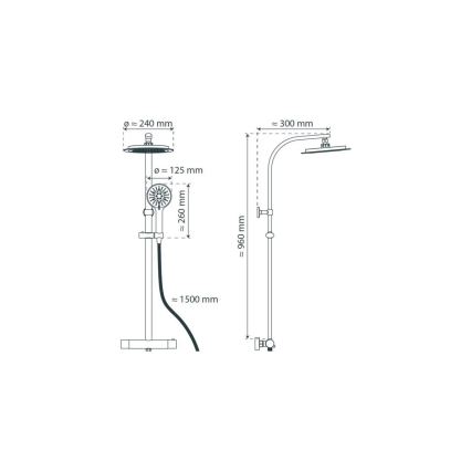 Schütte 60076 - Tuš set sa termostatskom baterijom MADURA FRESH crna