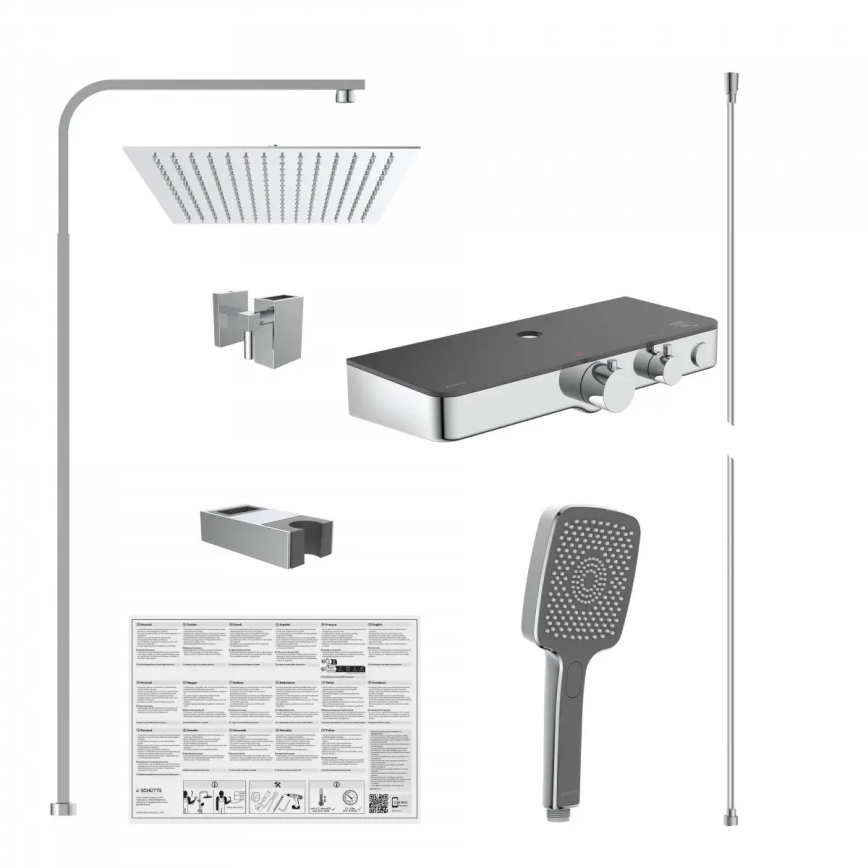 Schütte 60531 - Tuš komplet sa termostatskom baterijom OCEAN, sjajni hrom/antracit